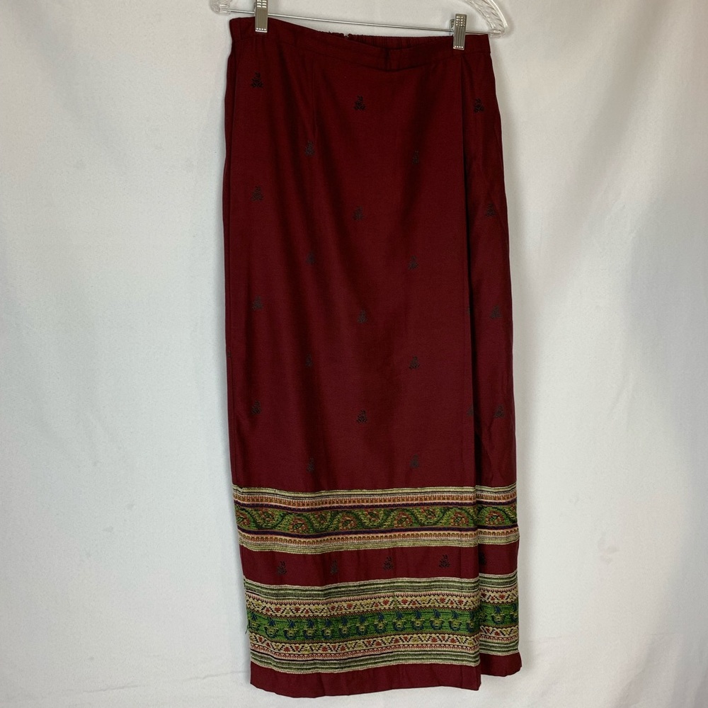 Siouni & Zar Corp. long maroon skirt